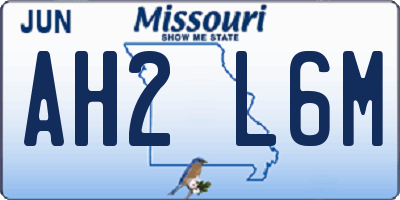 MO license plate AH2L6M