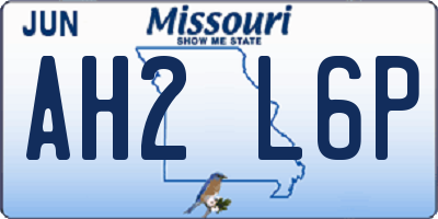 MO license plate AH2L6P