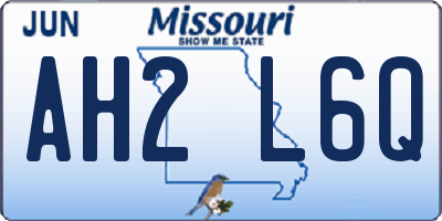 MO license plate AH2L6Q