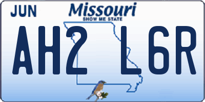 MO license plate AH2L6R