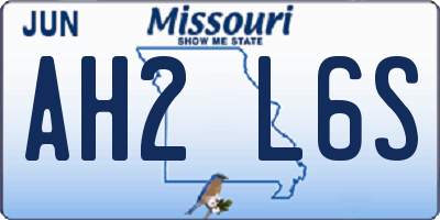 MO license plate AH2L6S