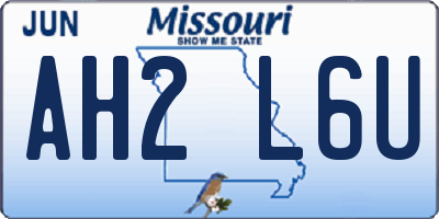 MO license plate AH2L6U