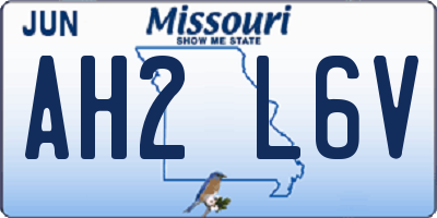 MO license plate AH2L6V