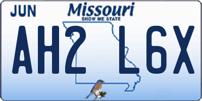 MO license plate AH2L6X