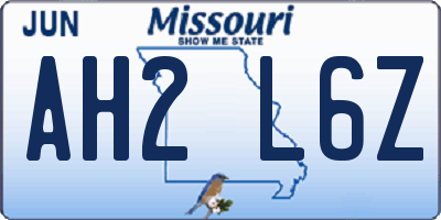 MO license plate AH2L6Z