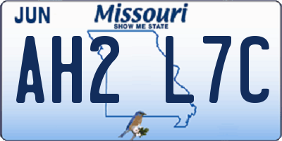 MO license plate AH2L7C