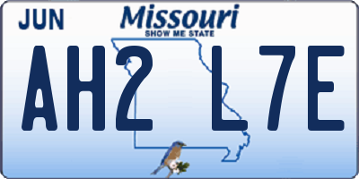 MO license plate AH2L7E
