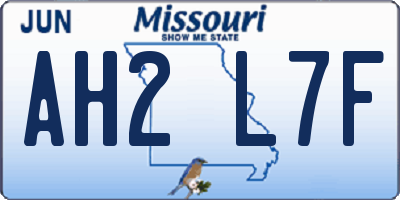 MO license plate AH2L7F