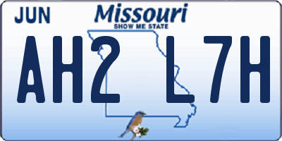 MO license plate AH2L7H