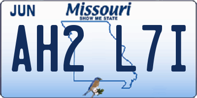 MO license plate AH2L7I