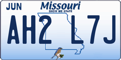 MO license plate AH2L7J