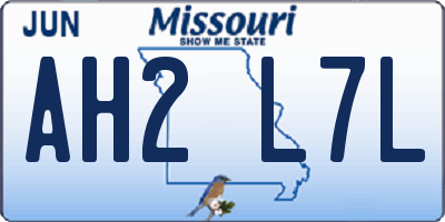 MO license plate AH2L7L