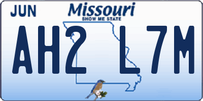 MO license plate AH2L7M