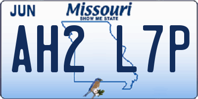 MO license plate AH2L7P