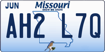 MO license plate AH2L7Q