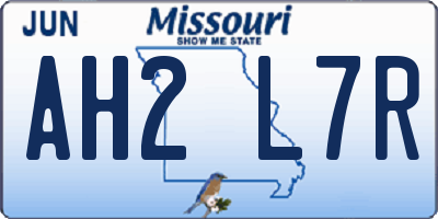 MO license plate AH2L7R
