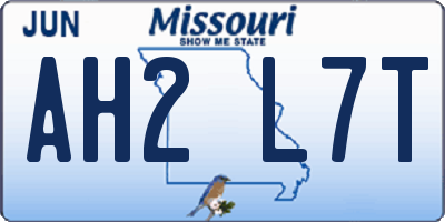 MO license plate AH2L7T