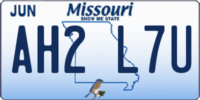 MO license plate AH2L7U