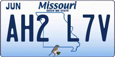 MO license plate AH2L7V