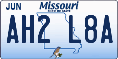 MO license plate AH2L8A