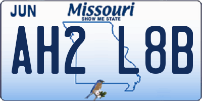 MO license plate AH2L8B