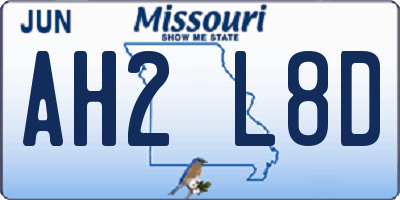 MO license plate AH2L8D