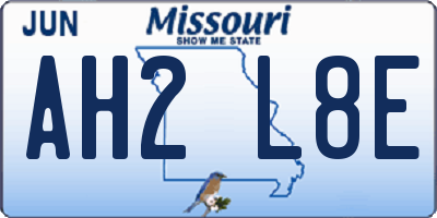 MO license plate AH2L8E