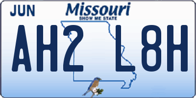 MO license plate AH2L8H