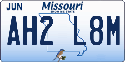 MO license plate AH2L8M