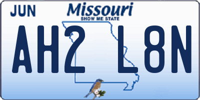 MO license plate AH2L8N