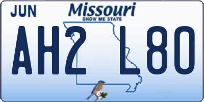 MO license plate AH2L8O