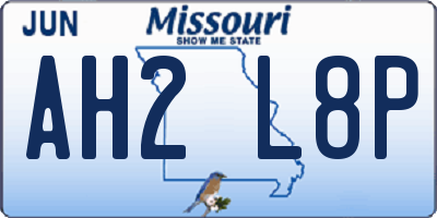 MO license plate AH2L8P