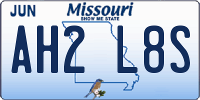 MO license plate AH2L8S