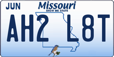 MO license plate AH2L8T