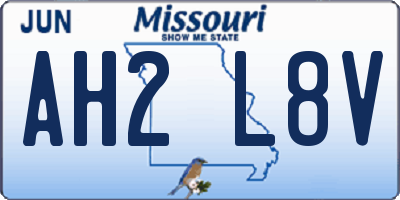 MO license plate AH2L8V