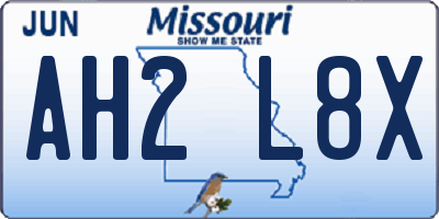 MO license plate AH2L8X