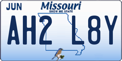 MO license plate AH2L8Y