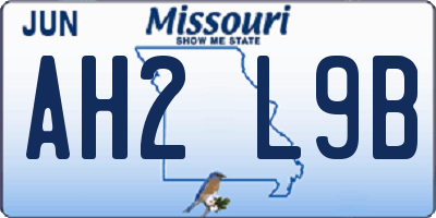 MO license plate AH2L9B