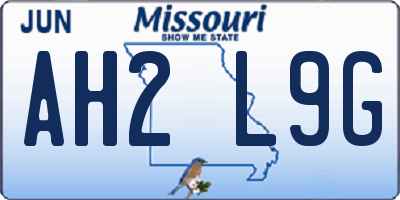 MO license plate AH2L9G