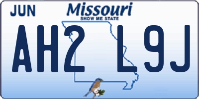 MO license plate AH2L9J
