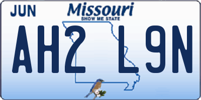 MO license plate AH2L9N