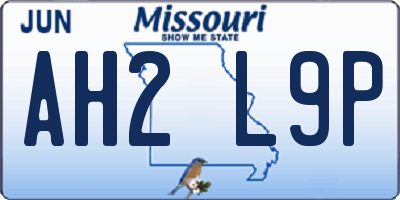 MO license plate AH2L9P