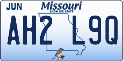 MO license plate AH2L9Q