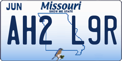 MO license plate AH2L9R