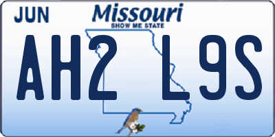 MO license plate AH2L9S