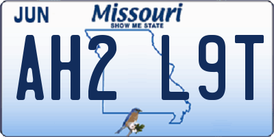 MO license plate AH2L9T
