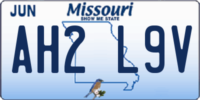 MO license plate AH2L9V