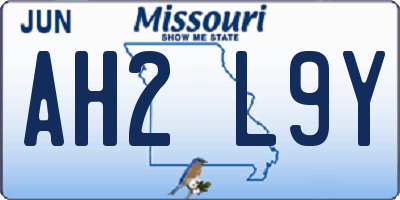 MO license plate AH2L9Y
