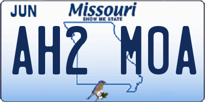 MO license plate AH2M0A