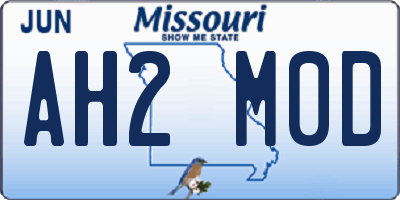 MO license plate AH2M0D